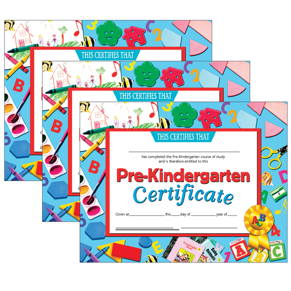 Hayes Pre-Kindergarten Certificate, 8.5" x 11", 30 Per Pack, PK3 VA699